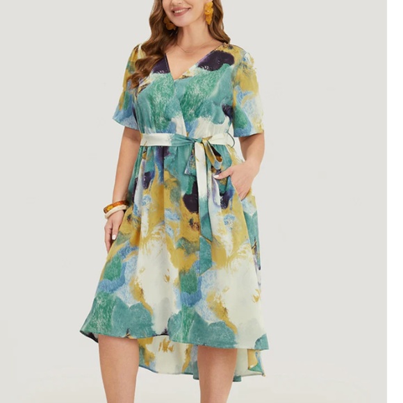 High-low wrap dress, size 22-24 - Picture 1 of 5